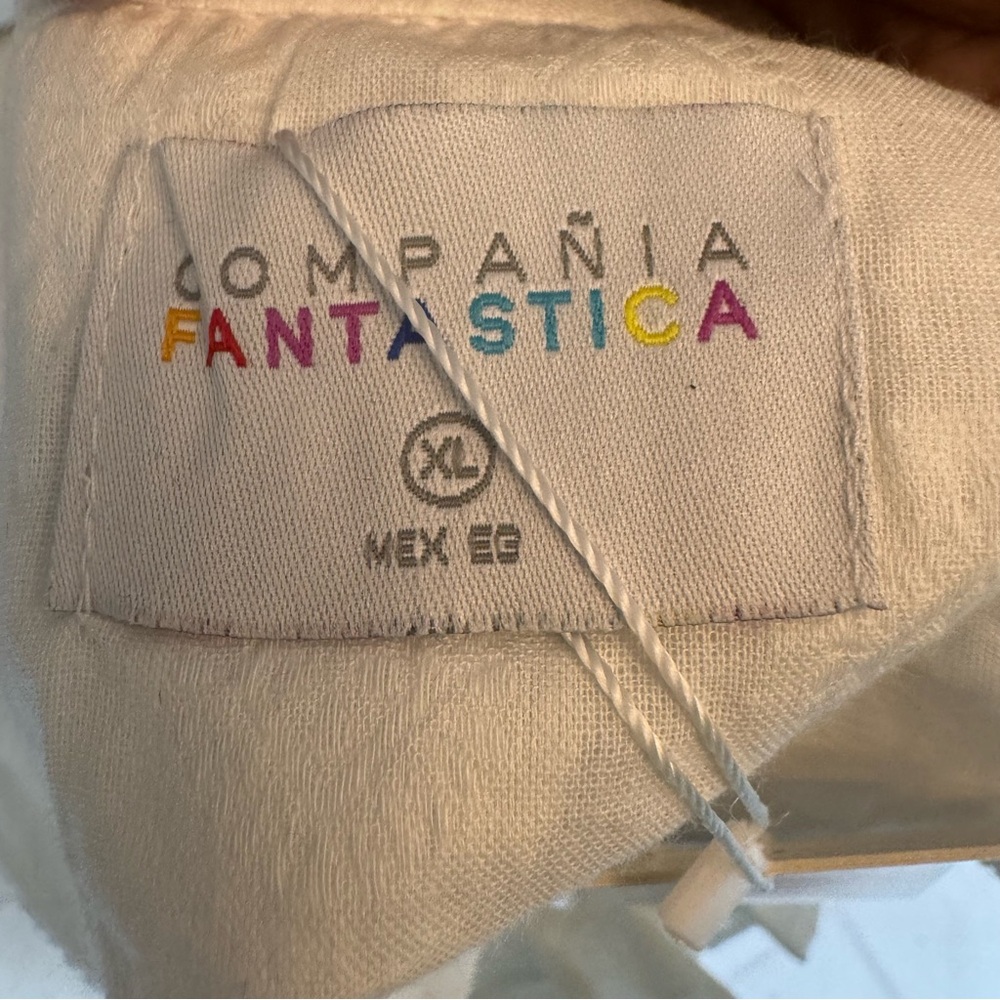 Compañia Fantastica White Cotton NWT Ruffled Blouse Feminine Office 0060 - Picture 11 of 13